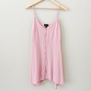 Topshop Pink Asymmetric Spaghetti Strap Mini Dress